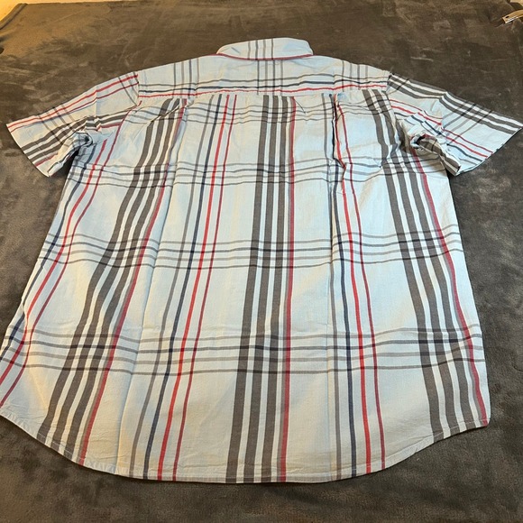 Carhartt Loose Fit Midweight Plaid Short Sleeve Shirt Button Up Mens Large Tall - Picture 7 of 13